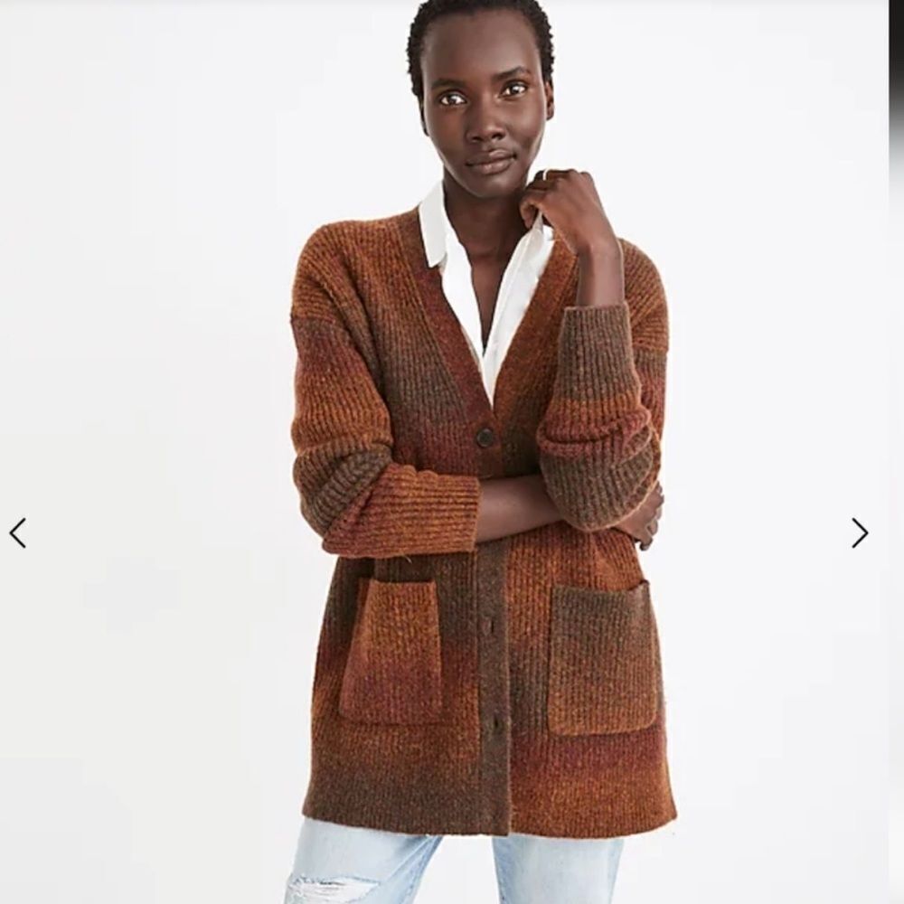 Madewell Space-Dyed Maysfield Cardigan Sweater XXS merino wool alpaca
